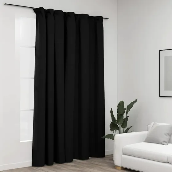 vidaXL Mørklægningsgardin med Kroge Hør-Look 290x245 cm Antracitgrå