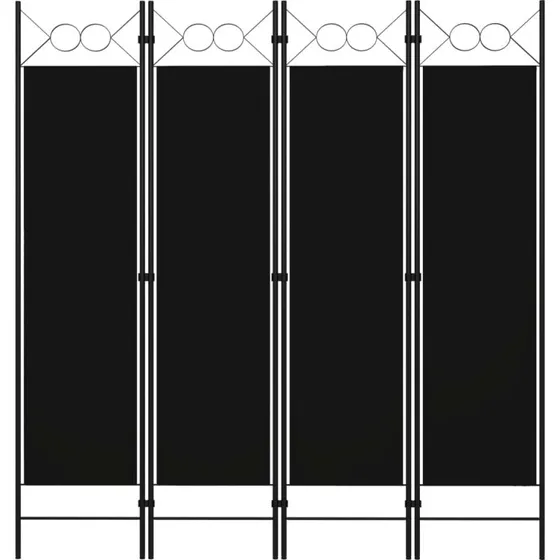 vidaXL 4-panels rumdeler 160x180 cm sort