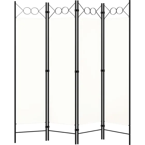 vidaXL 4-panels rumdeler 160x180 cm cremehvid