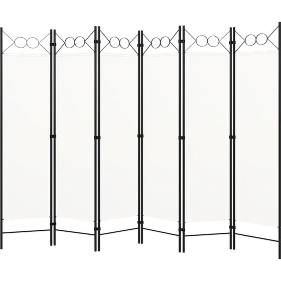 vidaXL 6-panels rumdeler 240 x 180 cm hvid