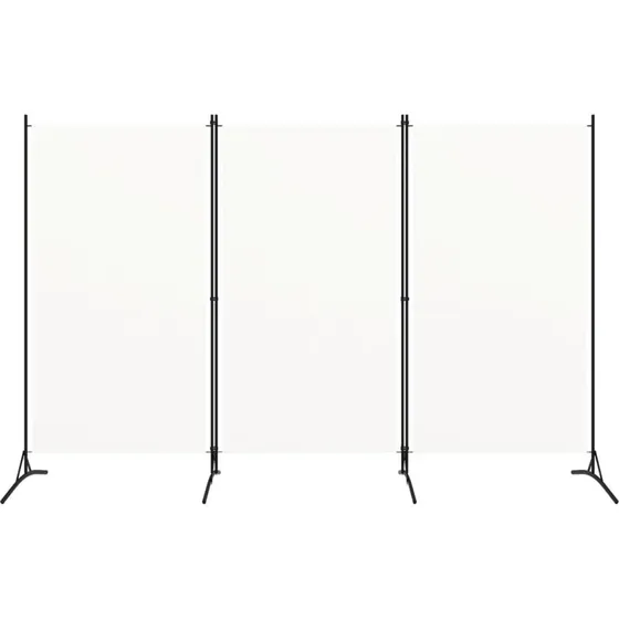vidaXL 3-panel rumdeler 260x180 cm hvid stof