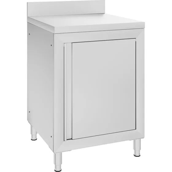 vidaXL kommercielt køkkenbord med skab 60x60x96 cm rustfrit stål