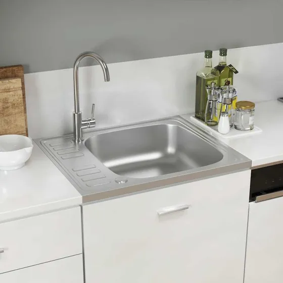 vidaXL Køkkenvask 600x500 mm rustfrit stål sølv