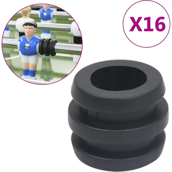 vidaXL Stangstoppere 15,9/16 mm, 16 stk., Sort