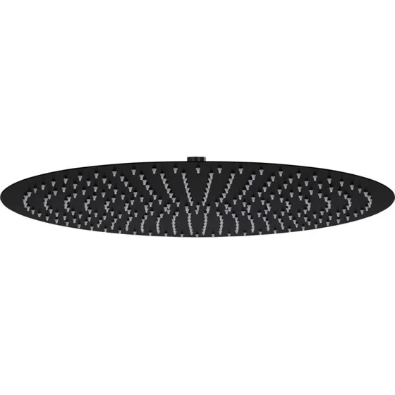 vidaXL regnbrusehoved 50 cm rustfrit stål, rund, sort