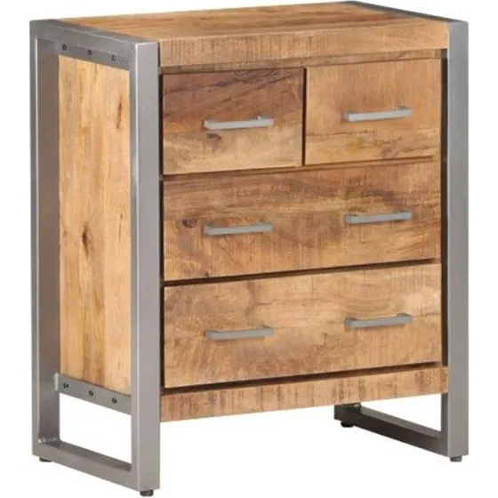 vidaXL Skænk 60x35x70 cm ru mangotræ med jernstel