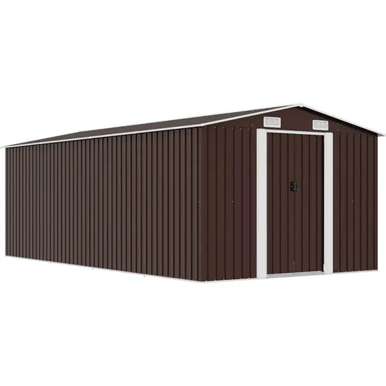 vidaXL Haveskur 257x489x181 cm Metal Brun