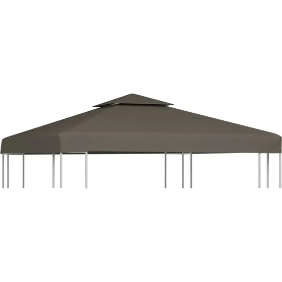 vidaXL Pavillontopdække 2 Lag 3x3 m Gråbrun 310 g/m²