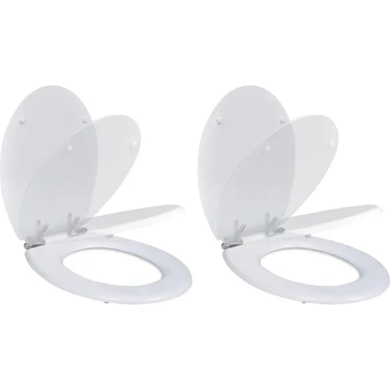 vidaXL Toiletsæder med soft close, 2 stk. MDF hvid