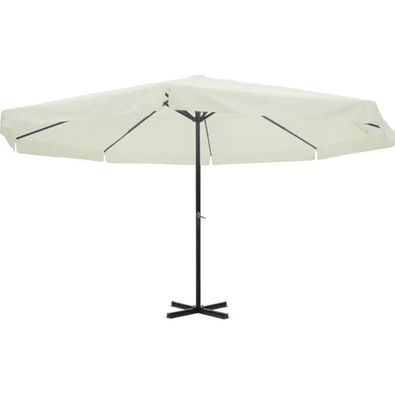 vidaXL Parasol 500 cm Aluminium Hvid