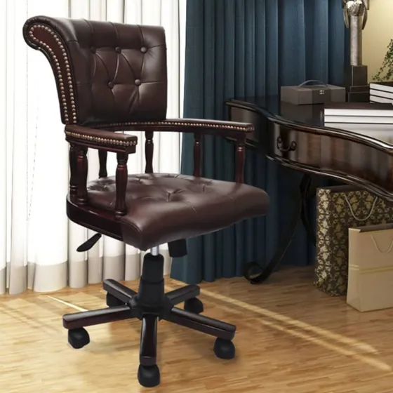 vidaXL Drejelig Kontorstol Brun