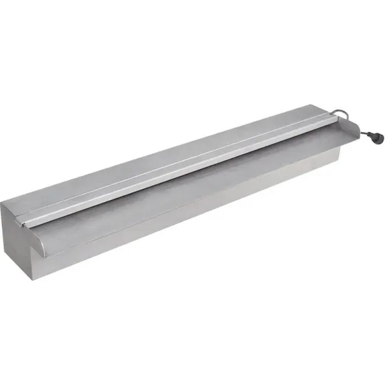 Lumina Rektangulær Vandfaldsfontæne 60 cm med LED, Rustfrit Stål