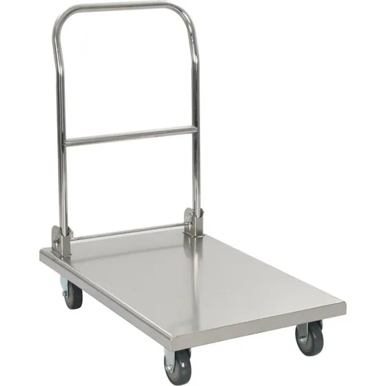 vidaXL transportvogn sølv 82 x 53 x 86 cm rustfrit stål
