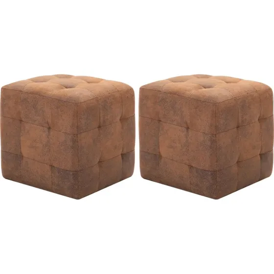 vidaXL Sengeskabe 2 stk. 30 x 30 x 30 cm imiteret ruskind brun