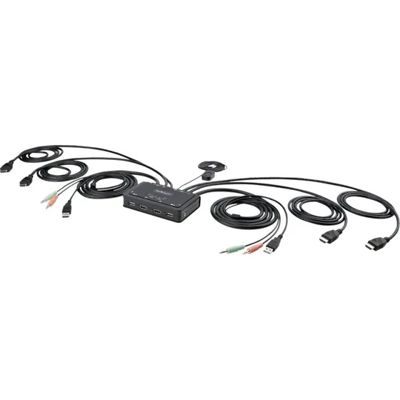 StarTech.com 2-Port HDMI KVM Switch 4K 60Hz, 1,5m, Sort