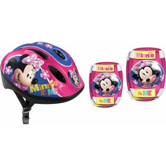 Disney Minnie Pink Cykelhjelm og Knæbeskyttere