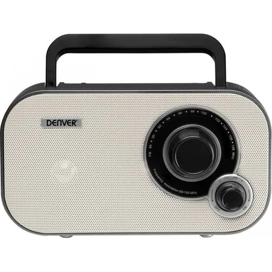 Denver TR-51 White - Analog FM-radio med teleskopantenne