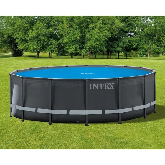 Intex Solopvarmet Poolovertræk 470 cm Blå