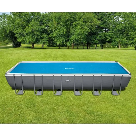 Intex Solopvarmet Poolovertræk 716x346 cm Polyethylen Blå