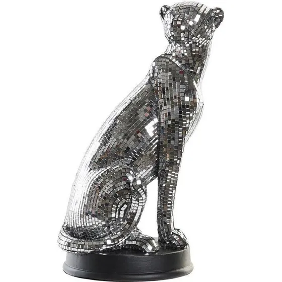 DKD Home Decor Sølvfarvet Leopard Harpiks (19,5 × 16 × 31,5 cm)