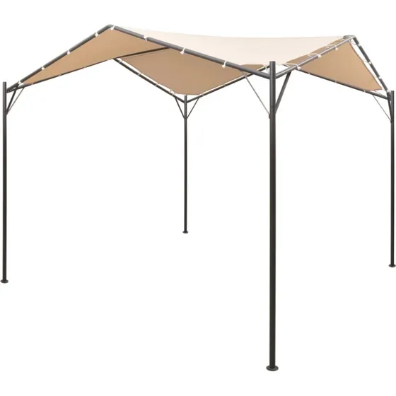 vidaXL Pavillon 4x4 m Stål Beige