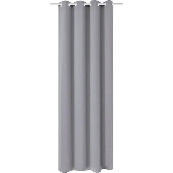 vidaXL mørklægningsgardin 270x245 cm grå med metalsnøreringe