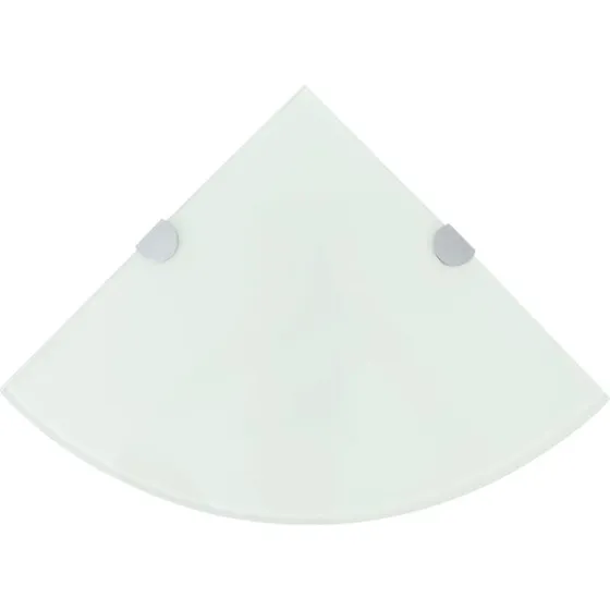 vidaXL Hjørnehylde 25x25 cm med Krombeslag, Hvidt Glas