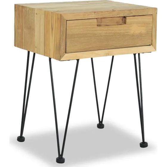 vidaXL Sengebord 40 x 30 x 50 cm massivt teaktræ