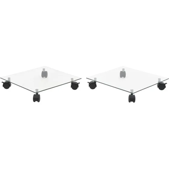 vidaXL Plantevogn 2 stk. Hærdet Glas 35 x 35 cm Firkantet