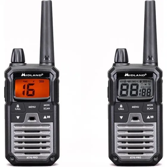 Midland XT70 Pro Duo Sort/Mørkegrå, 101 Kanaler, IPX4, 12 Timer