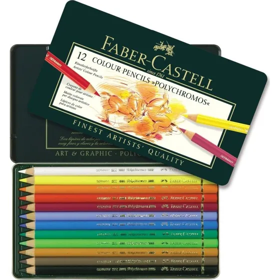 Faber-Castell Polychromos Farveblyant Dåse 12 Farver