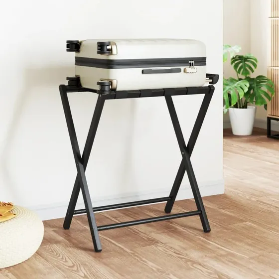 vidaXL kuffertbænk 68,5x38x58 cm bambus sort