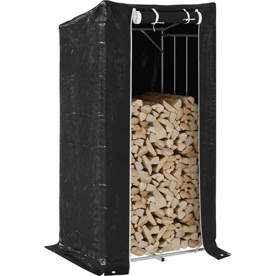 vidaXL Brændestativ 100x80x200 cm med Regnslag, Galvaniseret Stål
