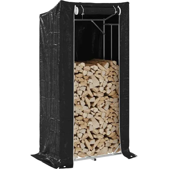 vidaXL Brændestativ 100x60x200 cm med Regnslag, Galvaniseret Stål