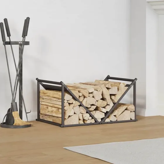 vidaXL Brændestativ 70x43x34,5 cm, koldvalset stål, sort