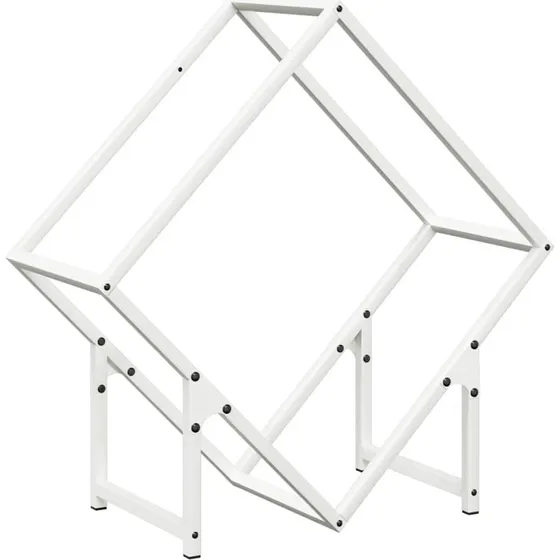 vidaXL Brændestativ 60x25x60 cm, koldvalset stål, hvid
