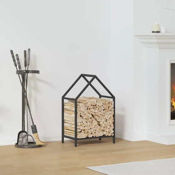 vidaXL Brændestativ 40x25x60 cm koldvalset stål sort