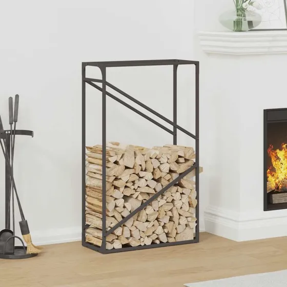 vidaXL Brændestativ 60x25x100 cm koldvalset stål sort