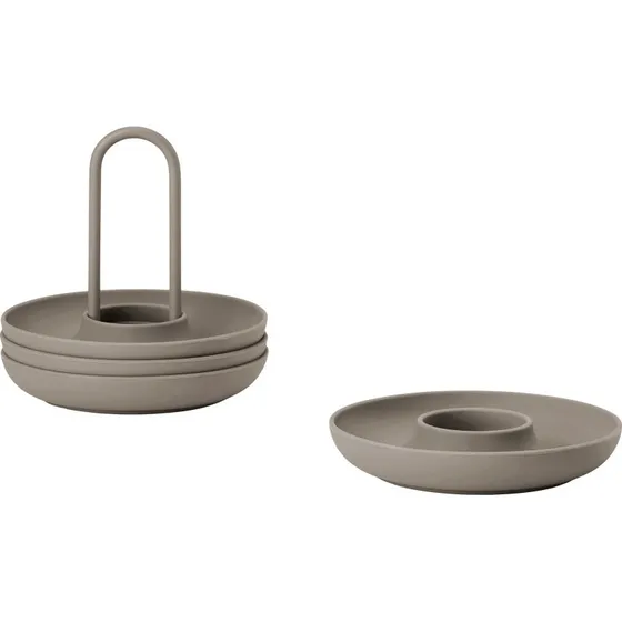 Zone Æggebæger + holder 4 stk, taupe