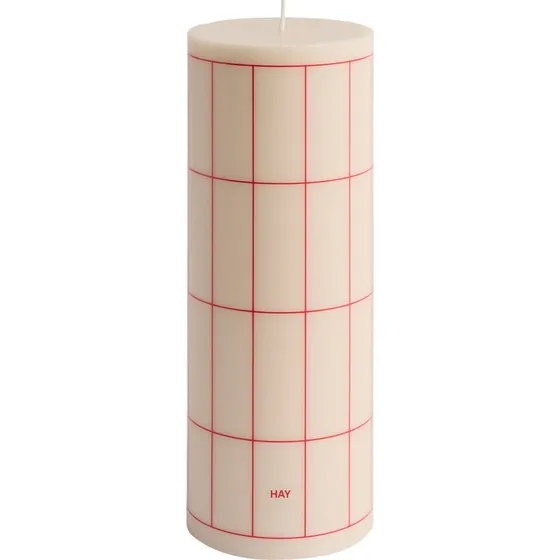 HAY Bloklys L 25 cm Off-White/Rød Gittertern