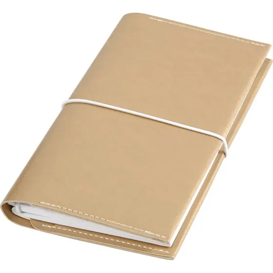 Guld Kalender 10x18x1,5 cm med Elastiklukning