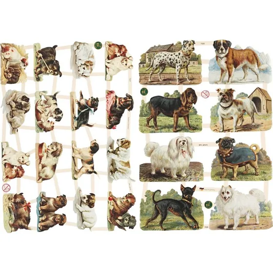 Glansbilleder - Hunde - 2 Ark A4