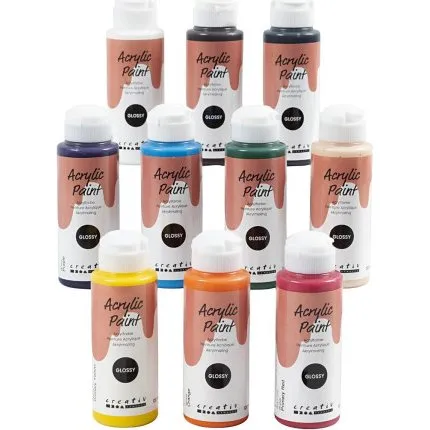 Akrylmaling Blank, 10x120ml, 10 Farver