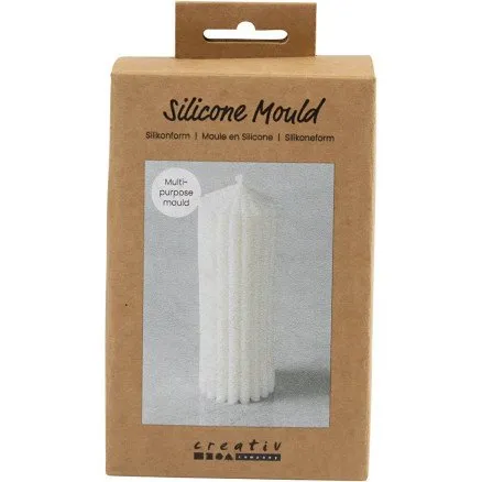 Creativ Companys Silikoneform, Rillet Cylinder, 12 cm H, 4 cm D, 1 stk.