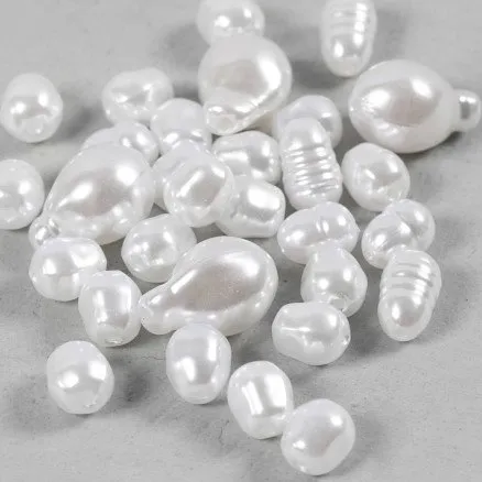 Voksperler Oval 6-14 mm, Hulstr. 1,3-1,5 mm, 30 stk.