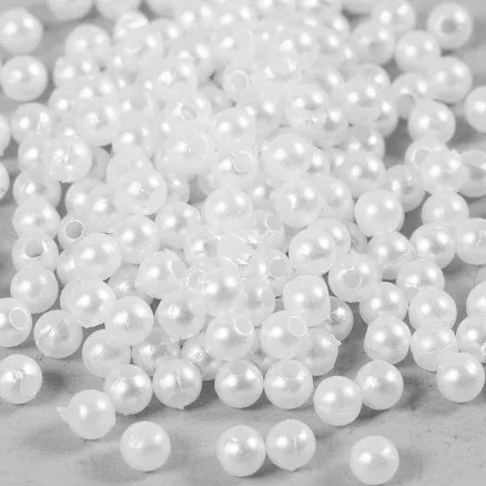 Voksperler 4 mm, hulstr. 1,5 mm, perlemor, 210 stk.