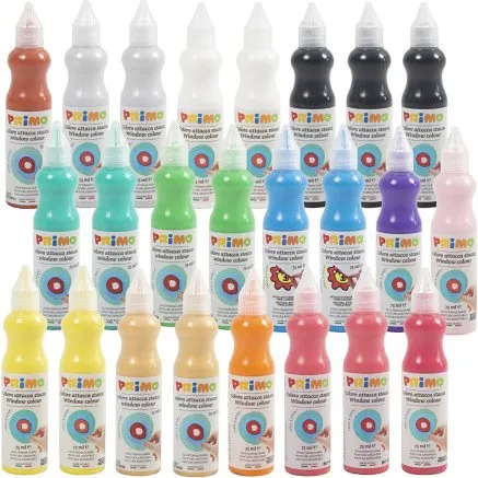 Primo Vinduesmaling, 24 farver, 24x75ml