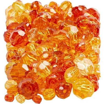 Facetperlemix, gul, 4-12 mm, 250 g