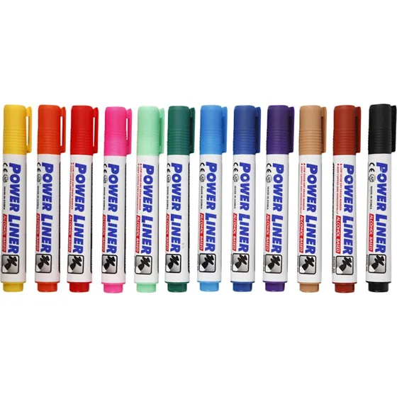 Whiteboardmarker 4 mm, 12 stk. – Assorteret Farver