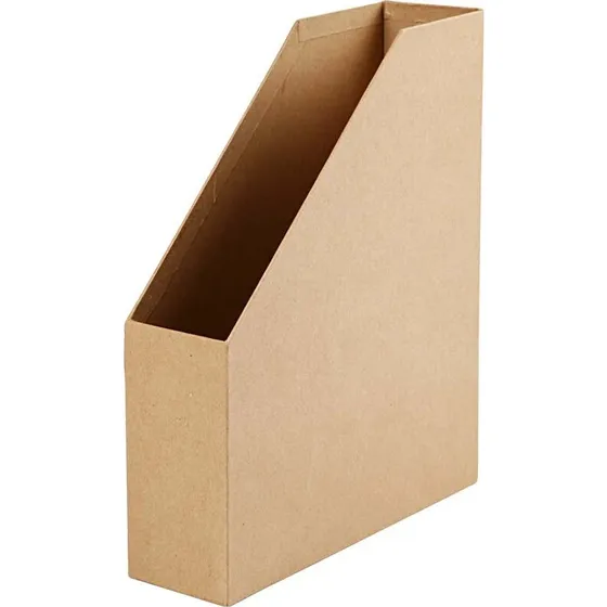 Tidsskriftsholder i groft naturpapir, 31,5x25,5 cm, B 7,5 cm